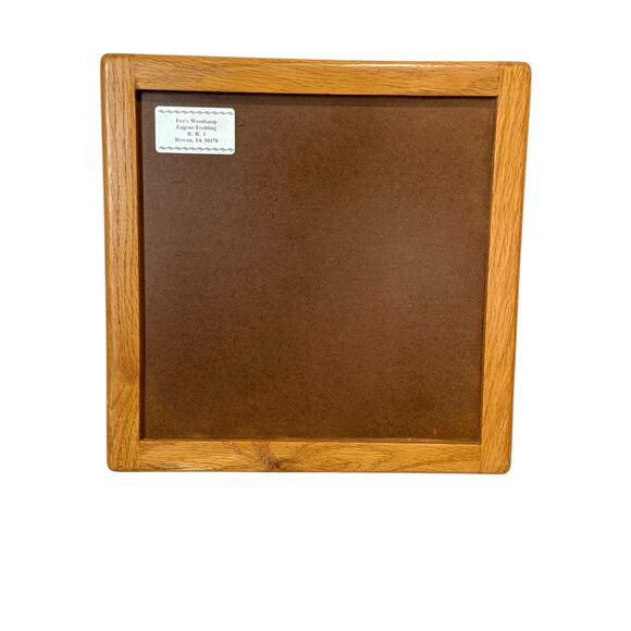 Ceramic Tile Trivet Wall Art Wooden Frame 9" Leaves Autumn Thanksgiving Decor - Picture 5 of 6